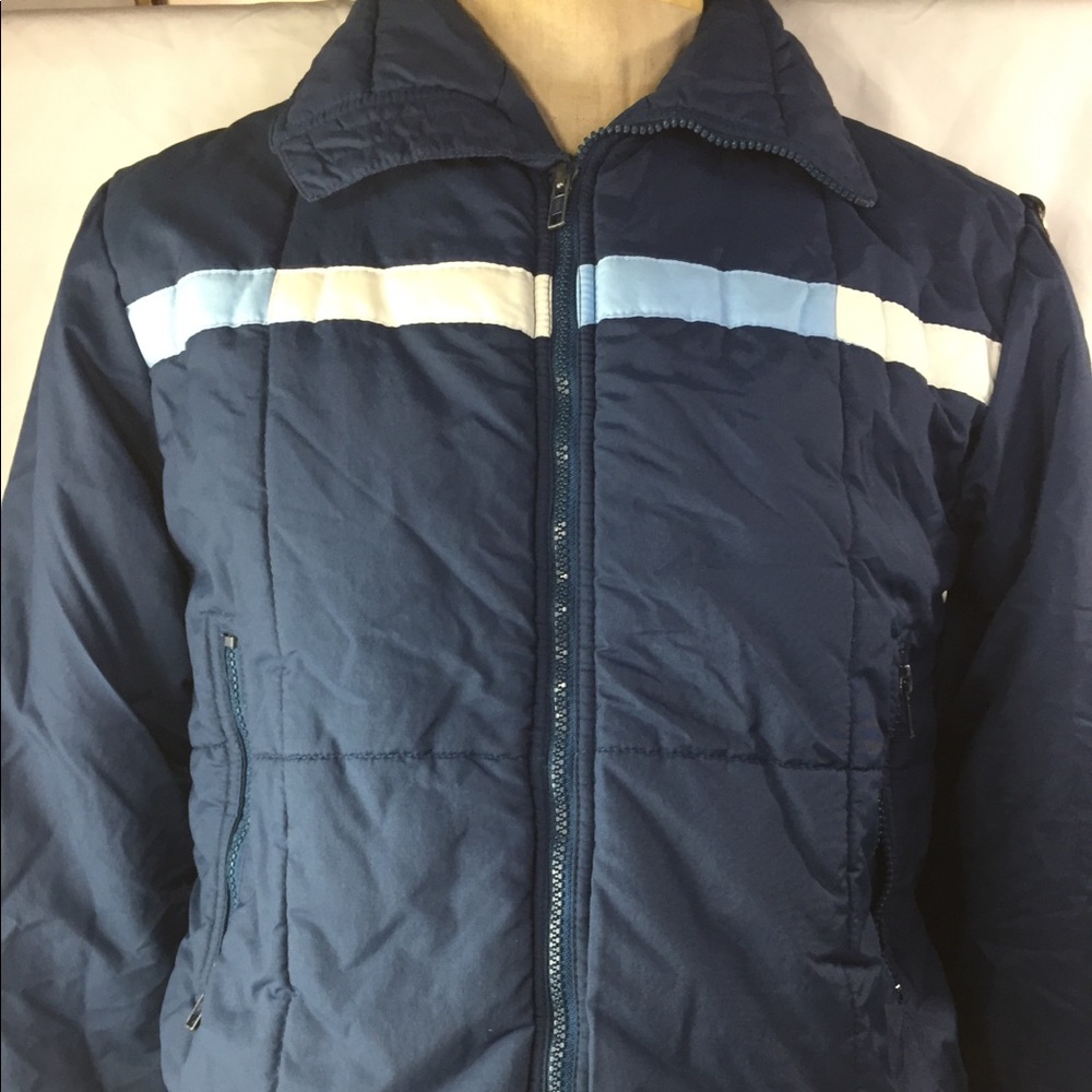 Vintage Ski West Snow jacket Blue Elastic 80s
